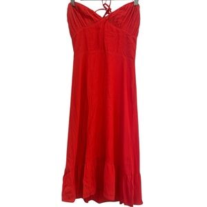 Sunday Best Coral Red Smocked Sundress Size Small